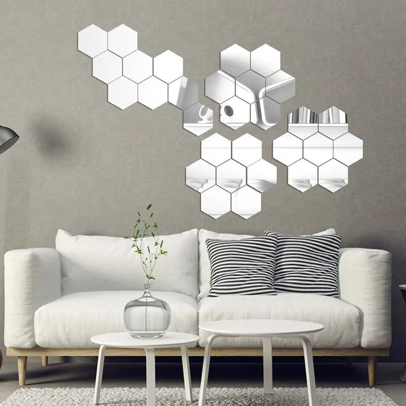 Hexagonal  Mirror Wall DIY