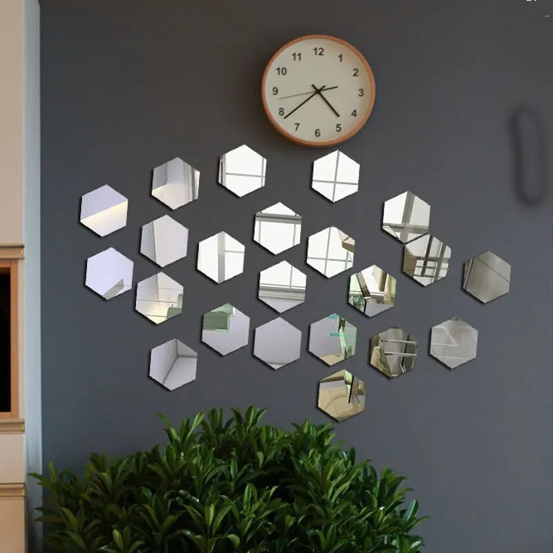 Hexagonal  Mirror Wall DIY