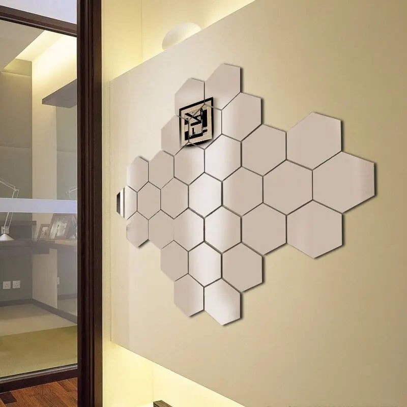 Hexagonal  Mirror Wall DIY